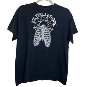 TITLE:
Rib Fest Records Medium Black Tee Shirt Punk With a Camera Gildan Cotton